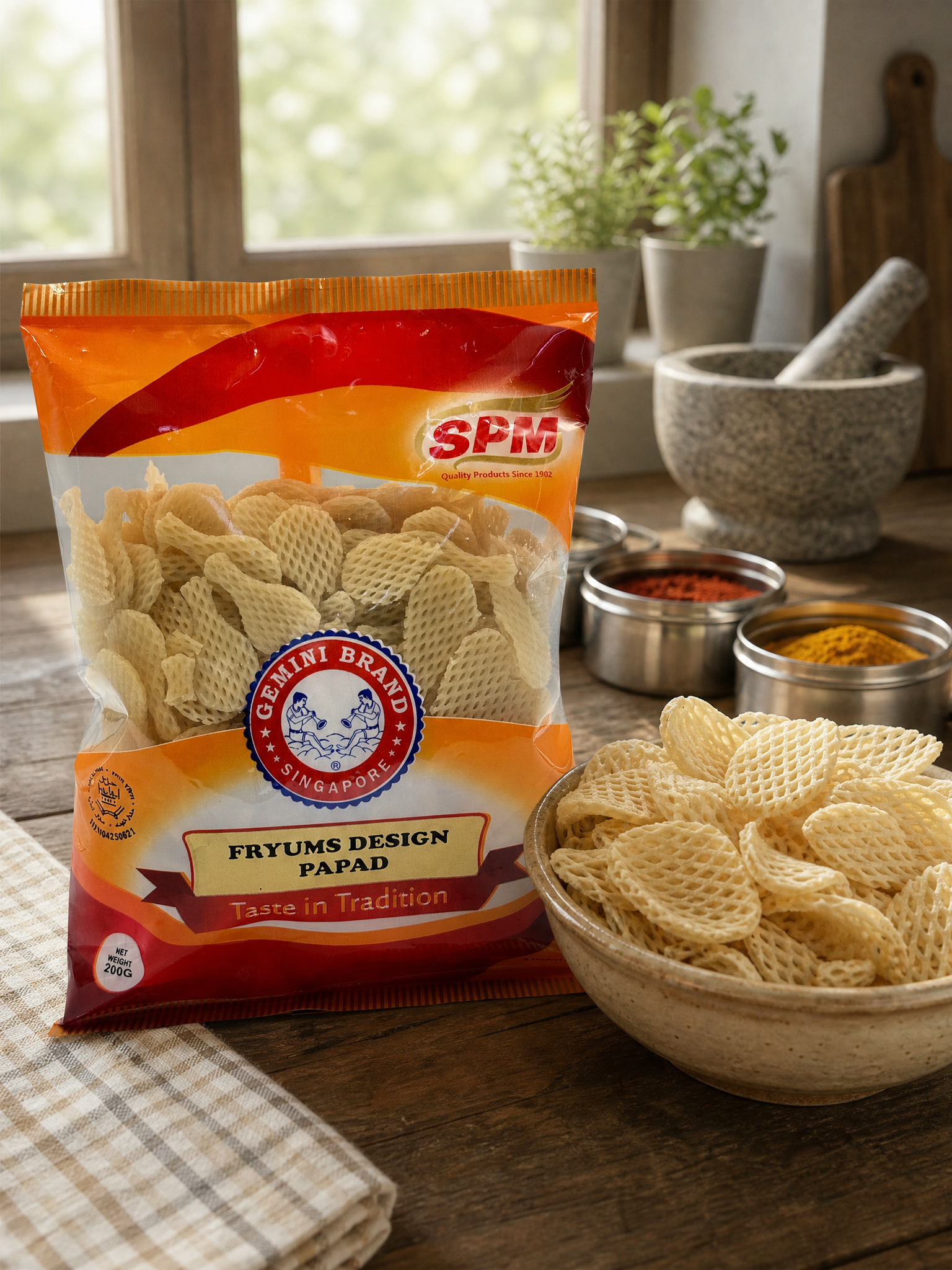 Gemini Fryums Design Papad